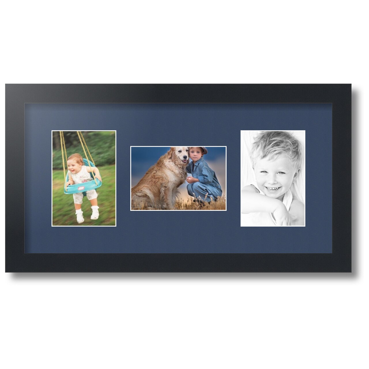 ArtToFrames Collage Photo Picture Frame with 3 - 4x6 inch Openings, Framed in Black with Over 62 Mat Color Options and Regular Glass (CSM-3926-113)